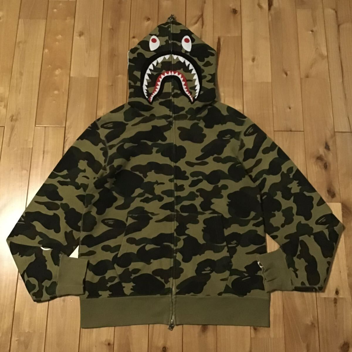 1st camo green シャーク パーカー Lサイズ shark full zip hoodie a ...