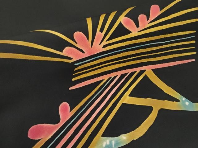 平和屋本店□希少 型絵染の人間国宝 稲垣稔次郎 塩瀬 九寸名古屋帯 若  