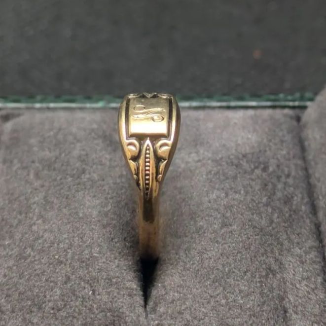 N”シグネットリング 10K GF 刻印 イニシャル ピンキー ゴールド