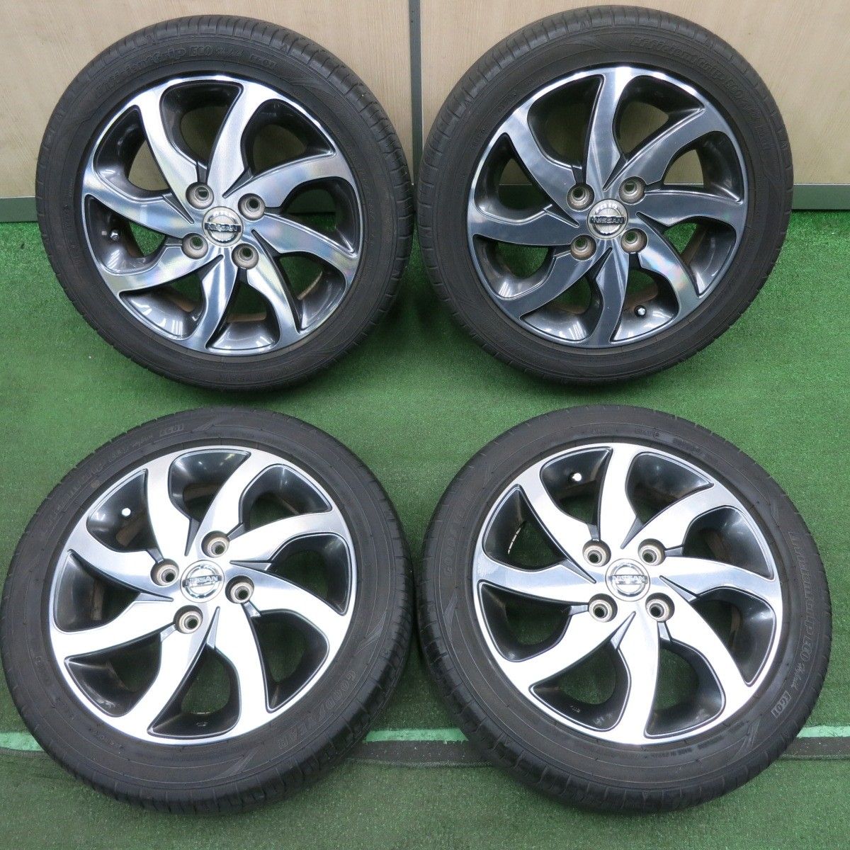 *送料無料* 4本価格！20年日産 ルークス 純正 165/55R14 グッドイヤー EfficientGrip ECO hybrid EG01 14インチ PCD100/4H4041002TNノ
