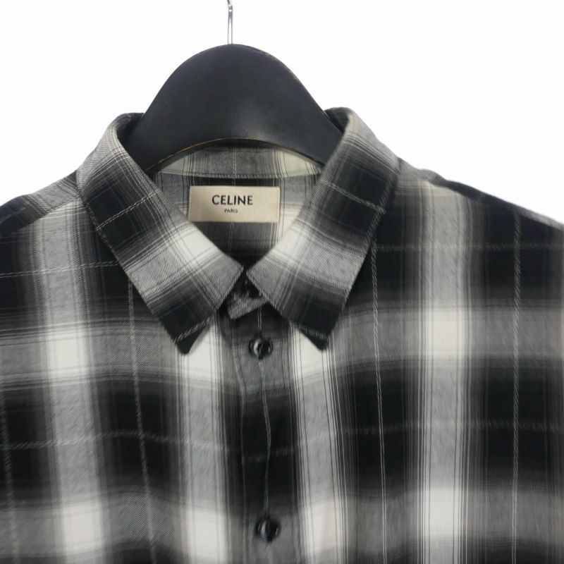 19ss CELINE レーヨン オンブレ チェック シャツ セリーヌ