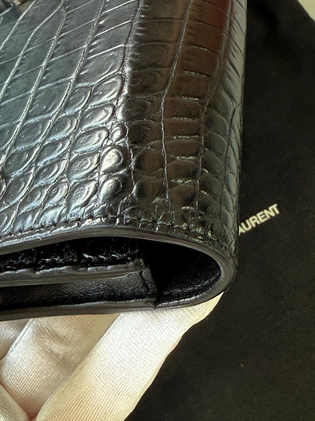 サンローラン YSL クロコ型押し長財布 レザー SAINT LAURENT - メルカリ