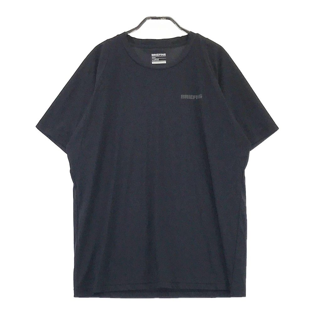 サイズ：L BRIEFING GOLF ブリーフィング 2023年モデル 半袖Tシャツ ロゴプリント  ブラック系 [240101394319]# ゴルフウェア メンズ ストスト