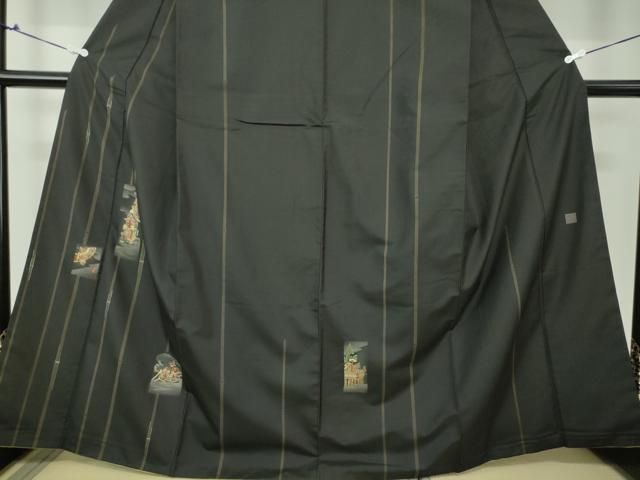 平和屋着物○本場大島紬 訪問着 作家物 刺繍 祇園祭 竹節 金彩 正絹 逸品