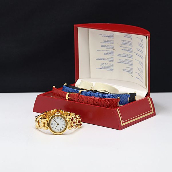 箱付 アルフェックス ホワイト文字盤 QZ レディース腕時計