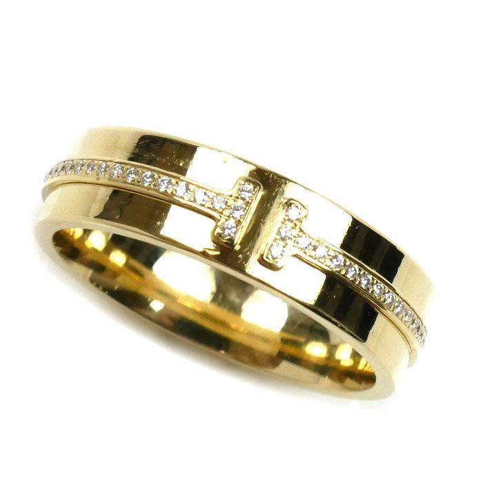 Tiffany & Co. Ttwoワイド　イエローゴールド ダイヤモンドリング 楽天市場】ティファニー リング T TWO ワイド ダイヤモンド リング