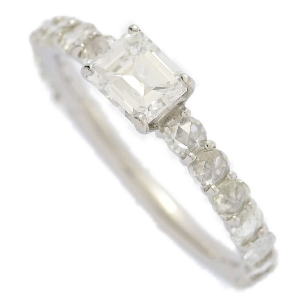 PT900ダイヤモンドリング（約3g） 0.52ct/FD:0.65ct/エメラルドシェイプ ローズカット