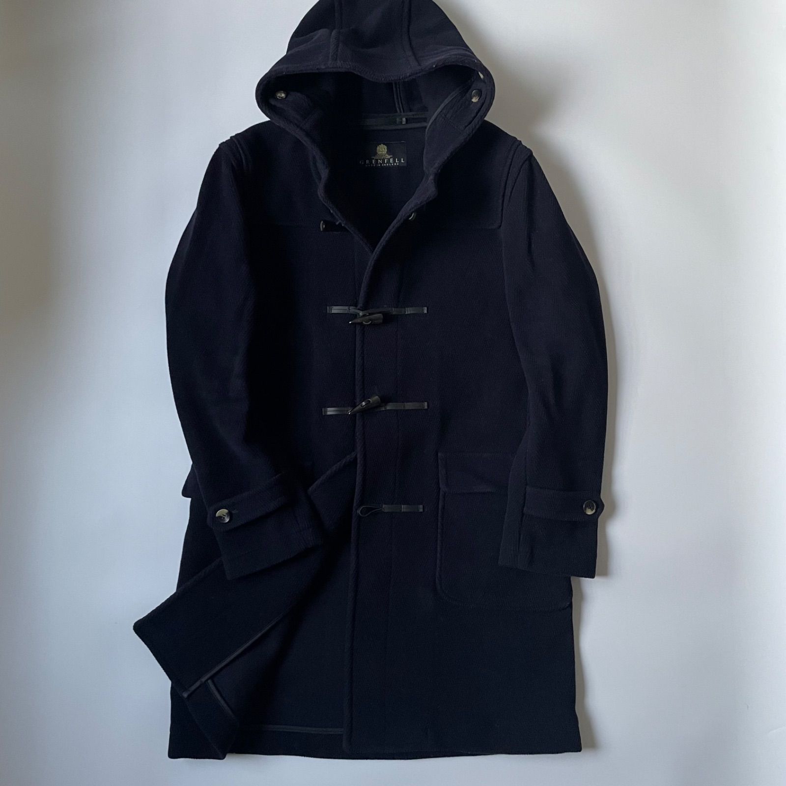 GRENFELLグレンフェル ダッフルコート36ウール100% ネイビー GRENFELL グレンフェル ウール ネイビー ダッフルコート 36