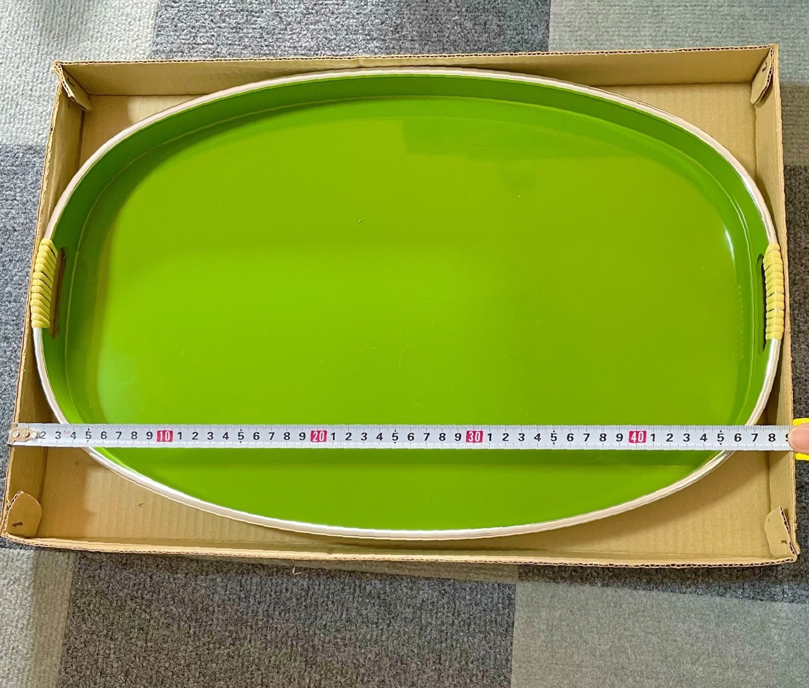 昭和レトロ お盆 レトログリーン カフェトレイ 未使用 昭和レトロ 
