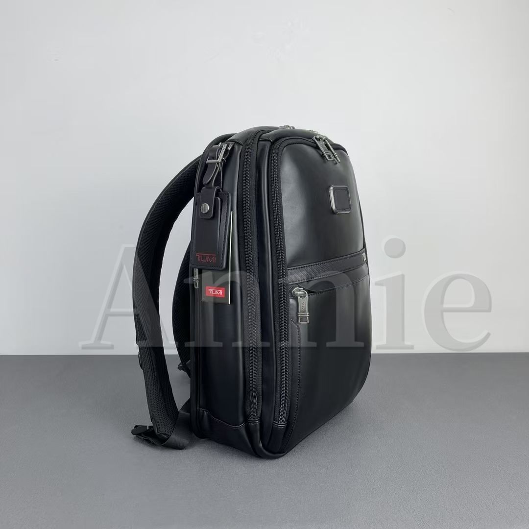 新品、未使用 ✨ TUMI ALPHA 9603581 スリム・バックパック ブラック本革 - メルカリ