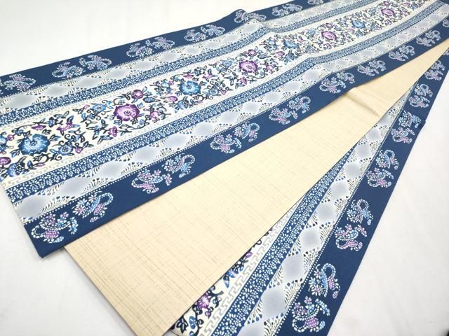 平和屋本店■極上　全通柄袋帯　紅型　花唐草間道　逸品　未使用　CYAA2533s5 平和屋本店□極上 全通柄袋帯 紅型 花唐草間道 逸品 未使用 CYAA2533s5