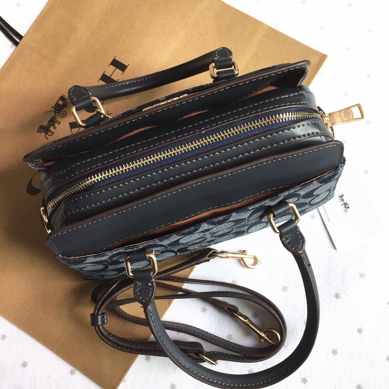 セール中】COACH コーチバッグ CH859 デニム ハンドバッグ ショルダー ...