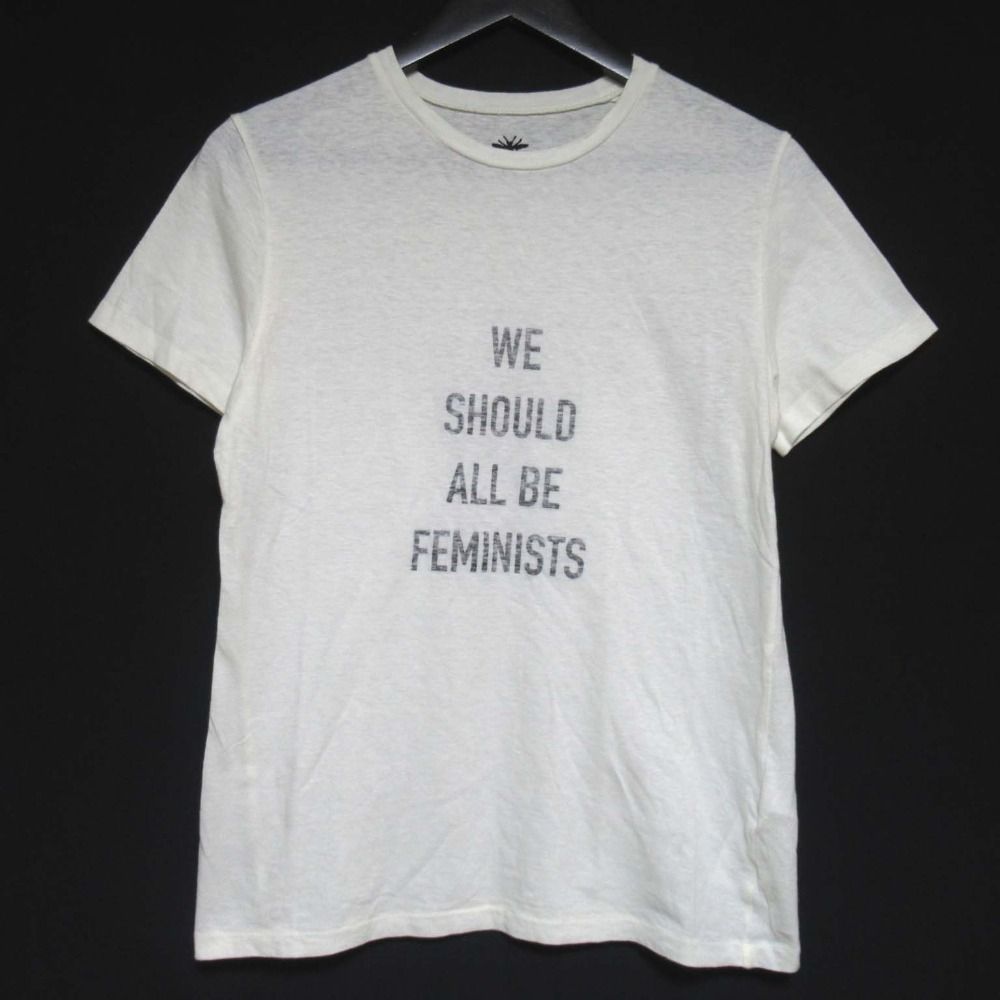 Christian Dior クリスチャンディオール コットン リネンブレンド レタープリント 半袖 Tシャツ 8C23503TA428 XSサイズ ホワイト レディース 古着