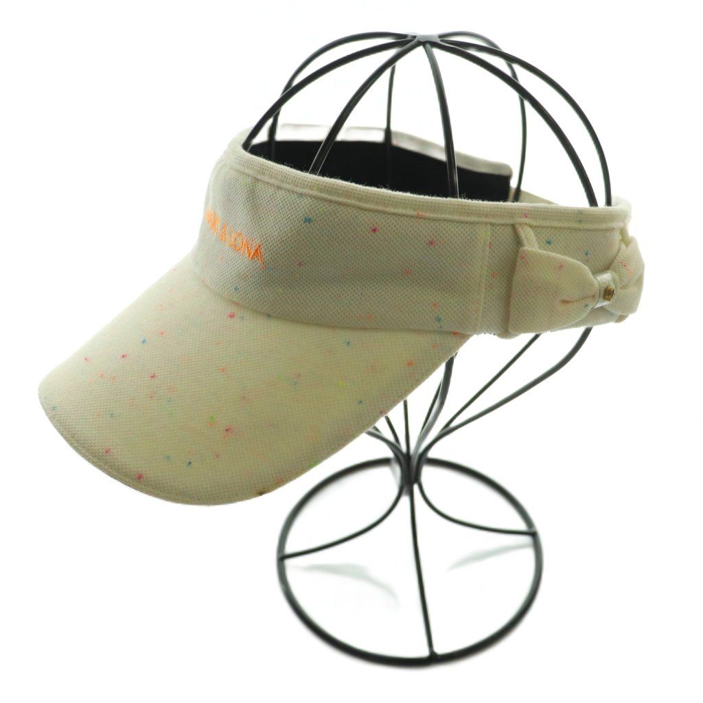 マーク&ロナ MARK-LONA ロゴ刺繍サンバイザー キャップ 帽子 F マルチ アイボリー SS OS SH