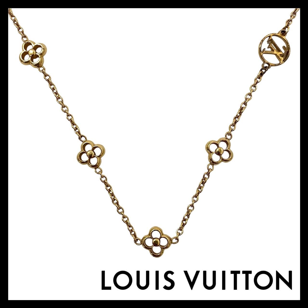 LOUIS VUITTON】フラワーフル モノグラム M68125 ネックレス ゴールド