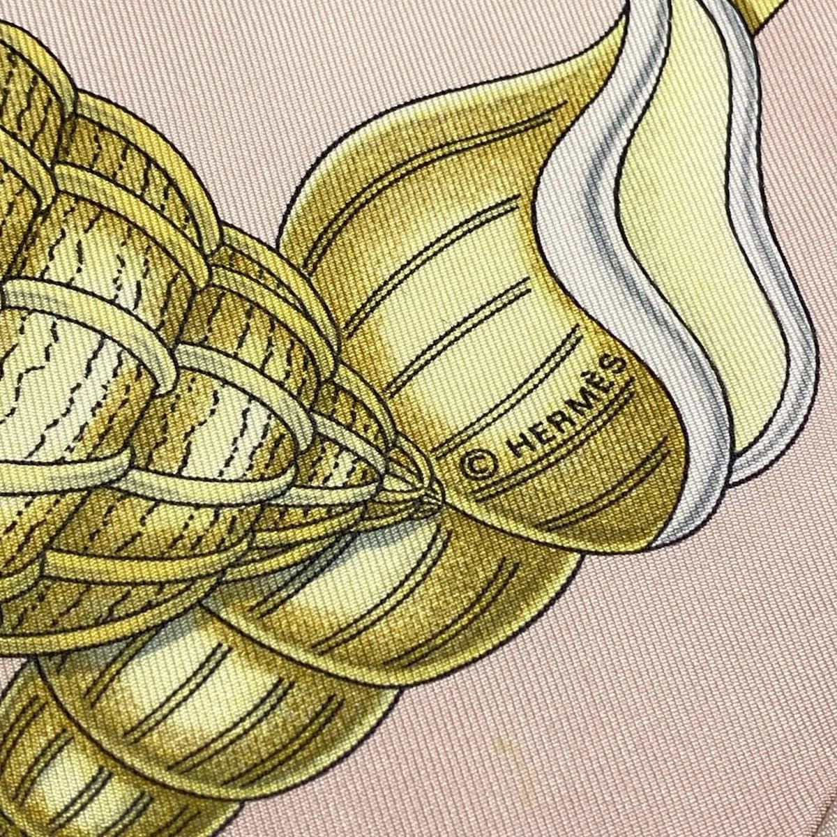 HERMES(エルメス) スカーフ カレ90 ピンク×ベージュ×マルチ L 