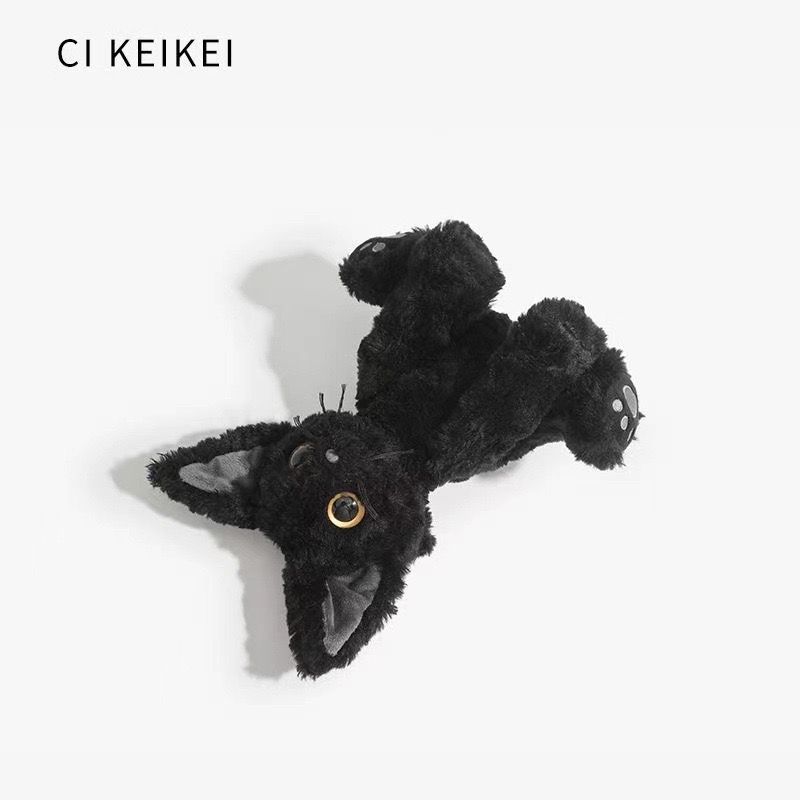 カートゥーン・カーキ・デボン・レックス・黒猫ぬいぐるみ、人気のおもちゃ、 CI KEIKEI カートゥーン・カーキ・デボン・レックス・黒猫