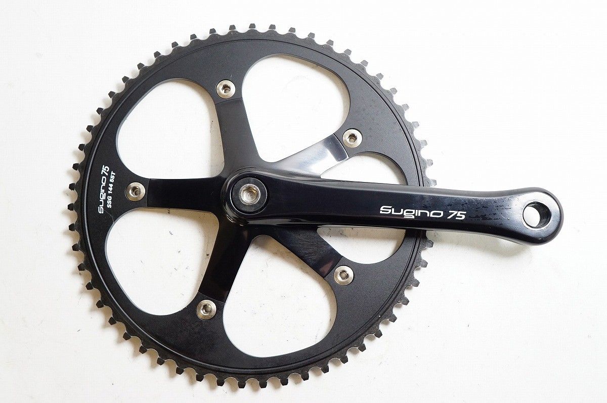 sugino75 クランク ブラック 新品 165 Sugino 75 クランクセット