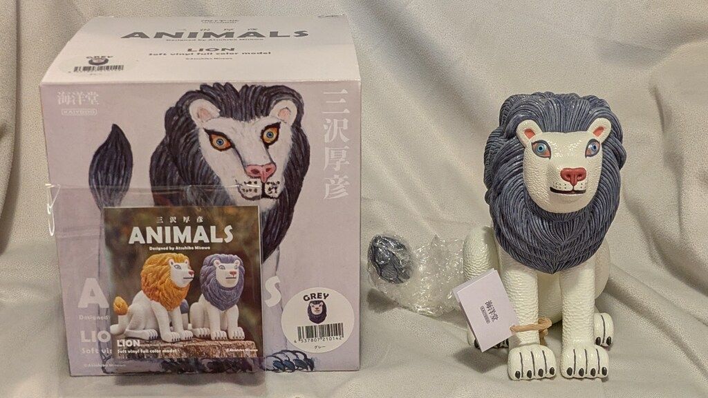 海洋堂 ANIMALS 三沢厚彦 ライオン グレー 【公式通販】