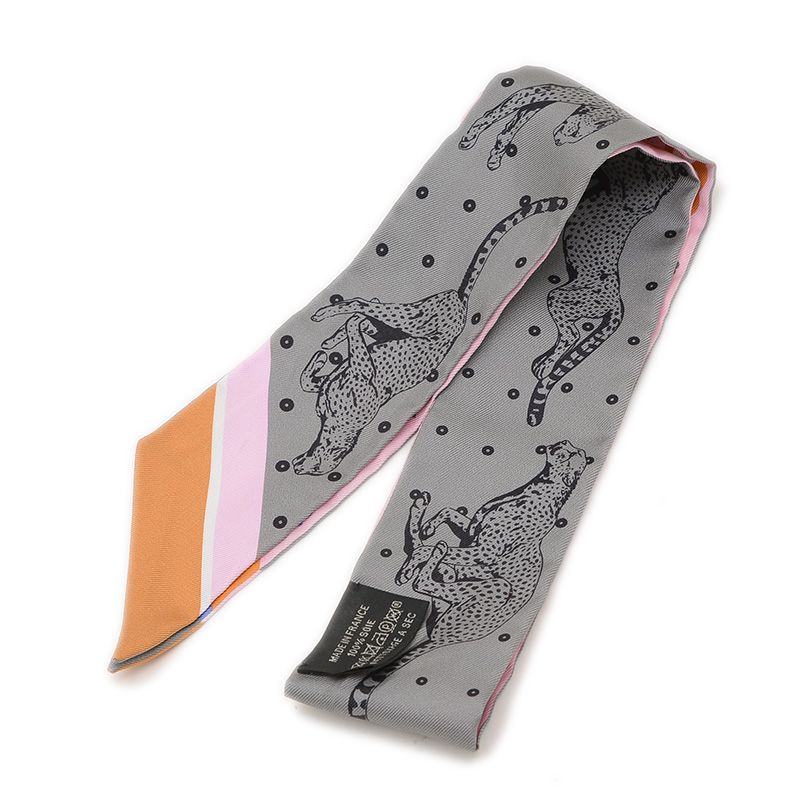 エルメス ツイリー Guepards Bandana エルメス ツイリー GUEPARDS BANDANA イエロー/ブルー 064179S