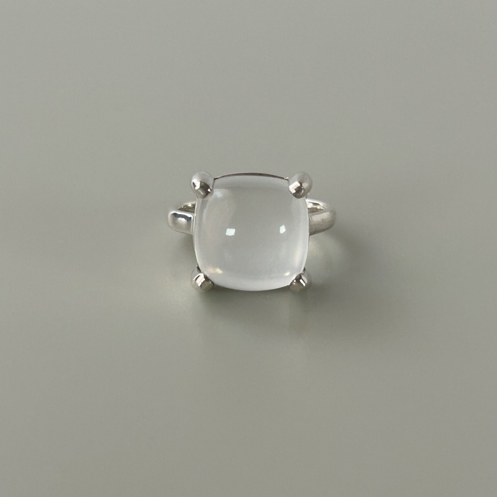 Tiffany ティファニーシュガースタックムーンストーンリング12号