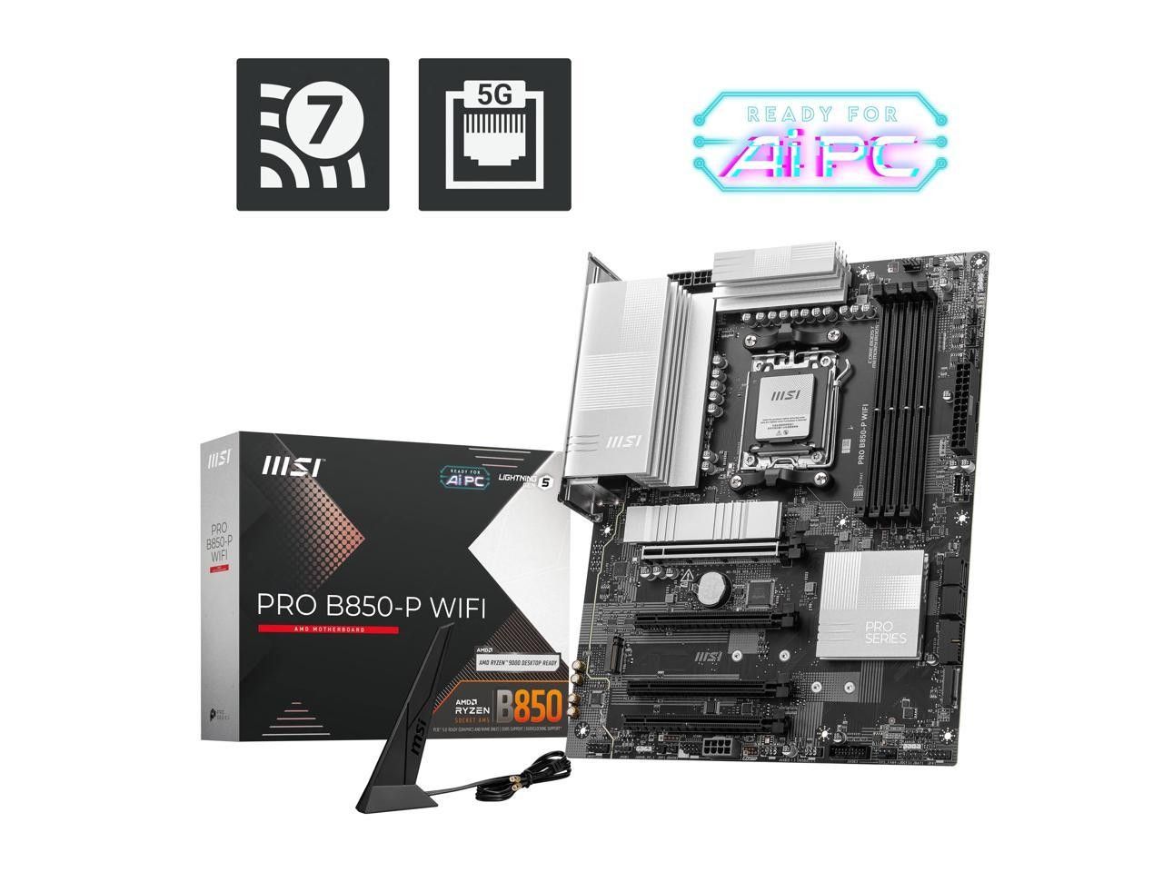 MSI Pro B850-P WIFI ゲーミング デスクトップ マザーボード - AMD B850 チップセット - ソケット AM5 -