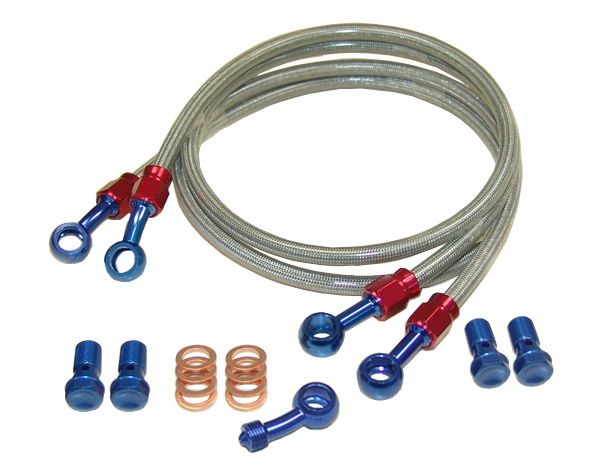 DR250R・ステンメッシュブレーキホース青・前後［SZ216］  ナロー