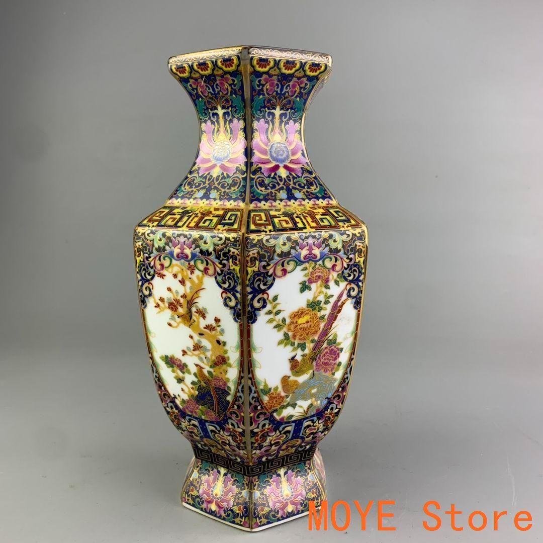 花鳥多稜天球瓶 工芸品 陶磁器 装飾品 花瓶 花器 美品 美術品 置物 陶芸 琺瑯彩蒔花鳥六方花瓶 景徳鎮 陶磁器 装飾品 工芸品 置物 - メルカリ