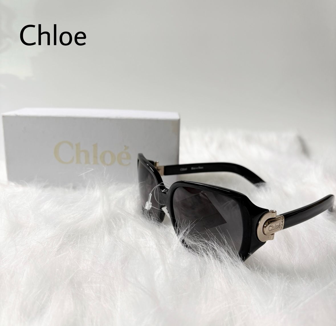 美品】Chloé（クロエ） サングラス CL 2273-B ブラック ゴールド金具