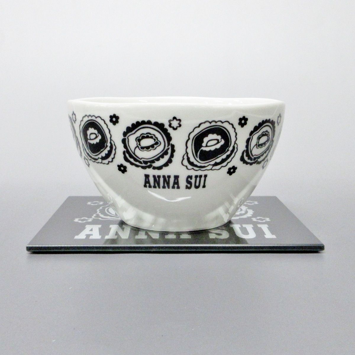 ANNA SUI(アナスイ) 食器新品同様 - アイボリー×黒 ボウル/カフェオレ