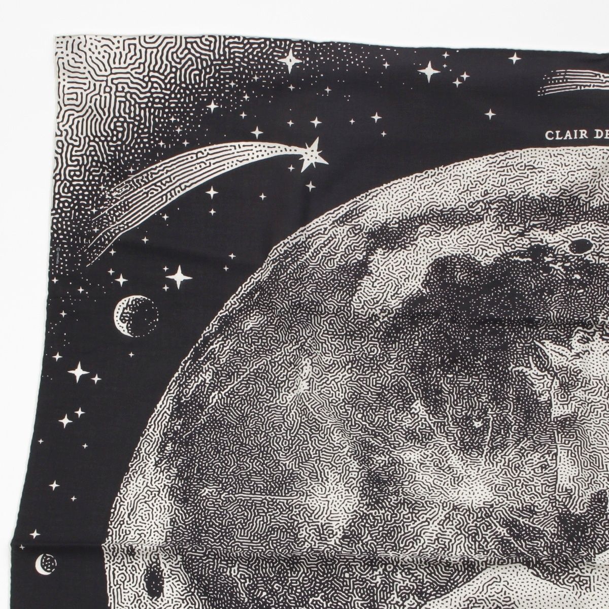 エルメス カシミヤシルク140 カレジェアン クレール・ドゥ・リュンヌ 黒 白 エルメス カレ ジェアン CLAIR DE LUNE クレール ドゥ リュンヌ