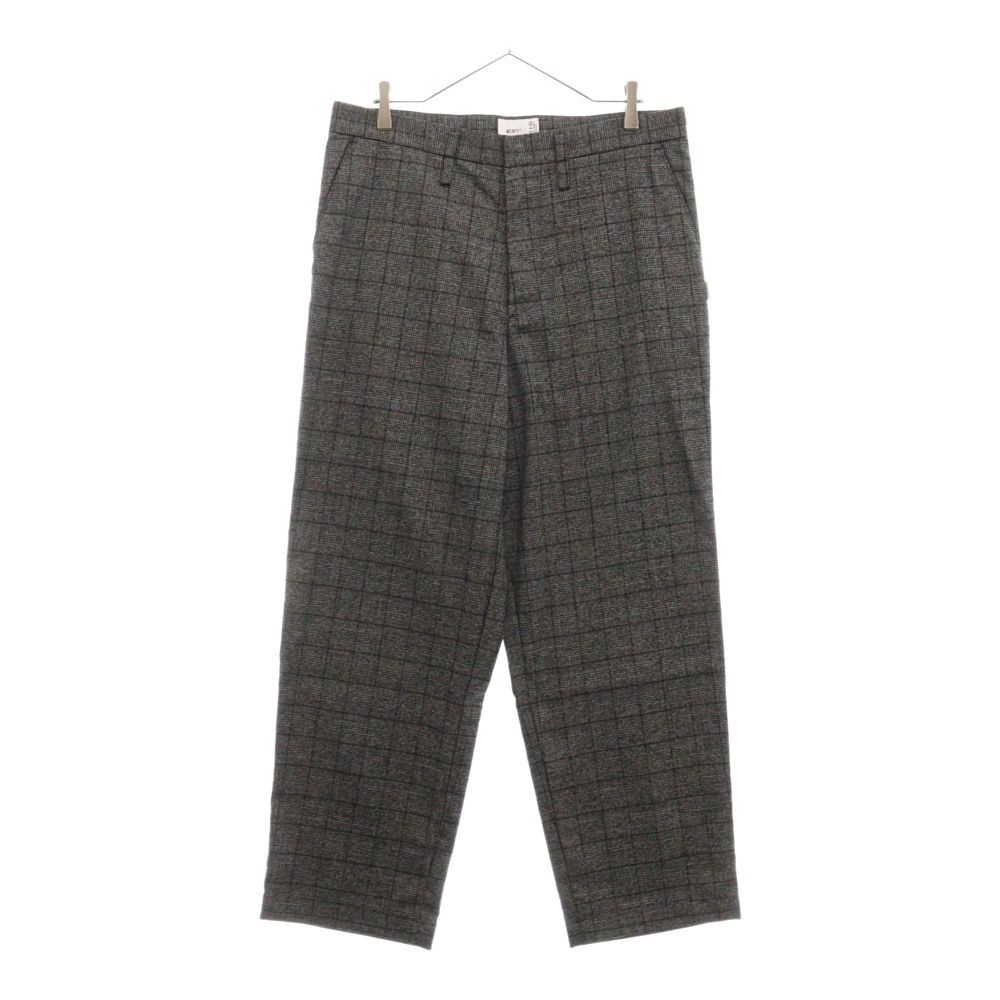 WTAPS (ダブルタップス) 23AW WRKT2001 / TROUSERS / PLRA. TWILL. TEXTILE 232WVDT-PTM02 チェック柄 トラウザーパンツ グレー