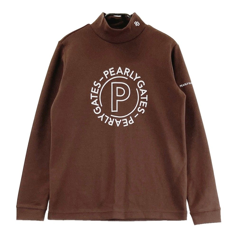 サイズ：2 PEARLY GATES パーリーゲイツ  ハイネック長袖Tシャツ  ブラウン系 [240101434223] ゴルフウェア レディース ストスト サイズ：2 PEARLY GATES パーリーゲイツ ハイネック長袖Tシャツ