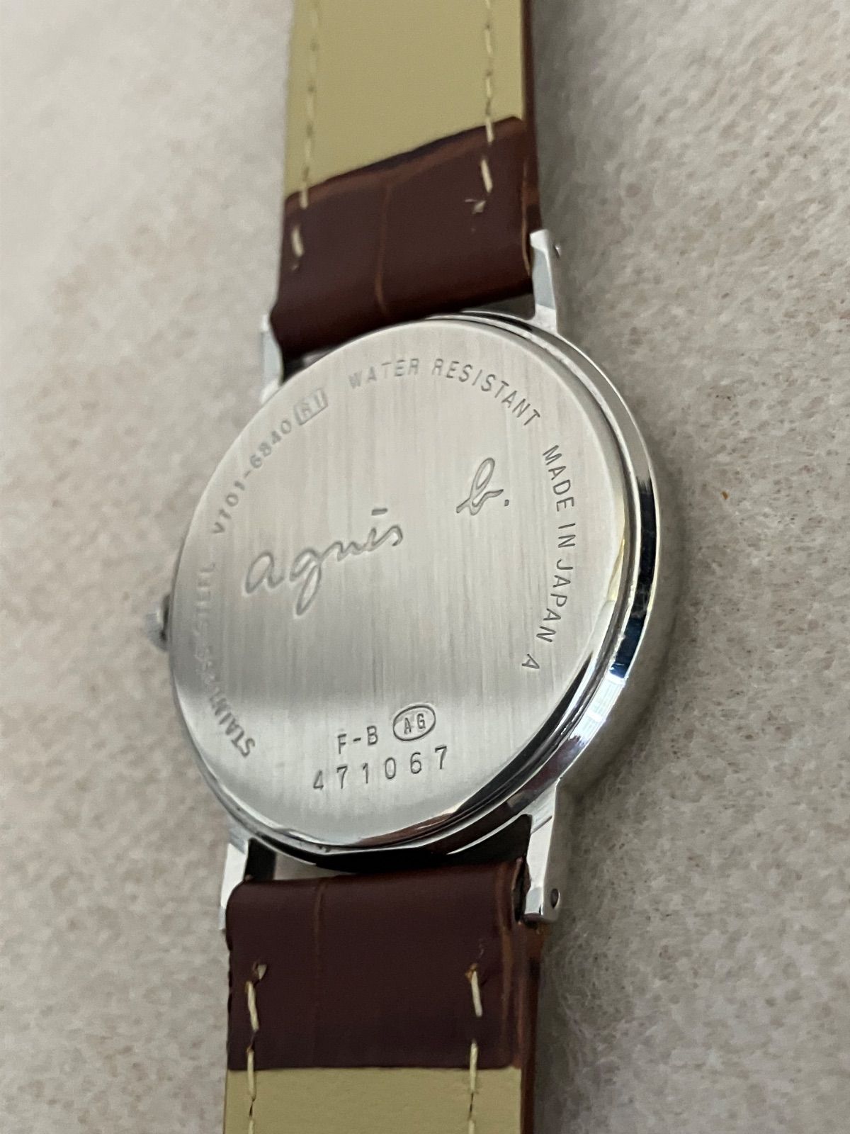  げ 稼働 agnes b アニエスベー トカゲ文字盤 QZ 腕時計 電池 革ベルト 腕時計(クォーツ) 腕時計(アナログ)