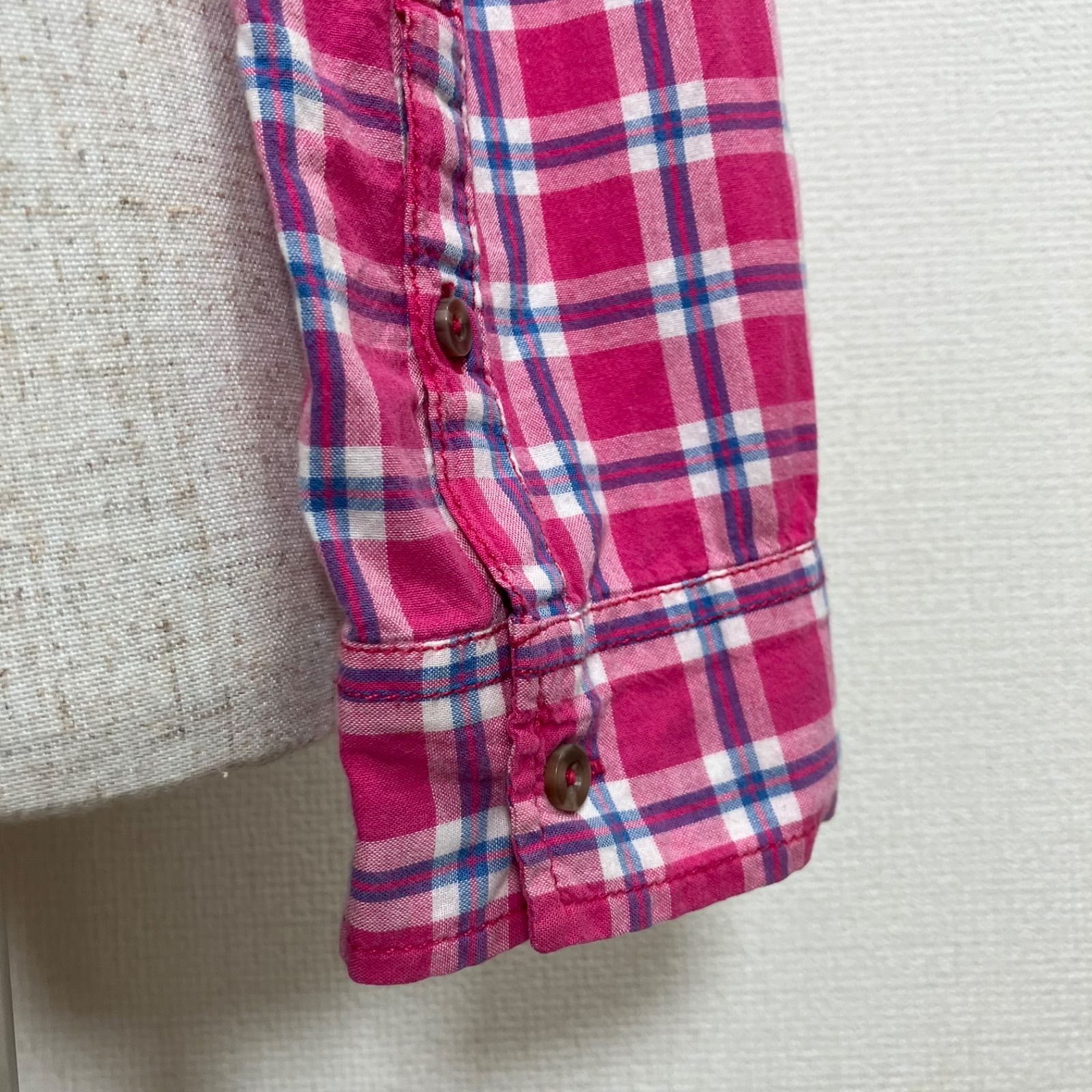 Abercrombie&Fitch アバクロ 長袖 シャツ チェック柄 ピンク Sサイズ 