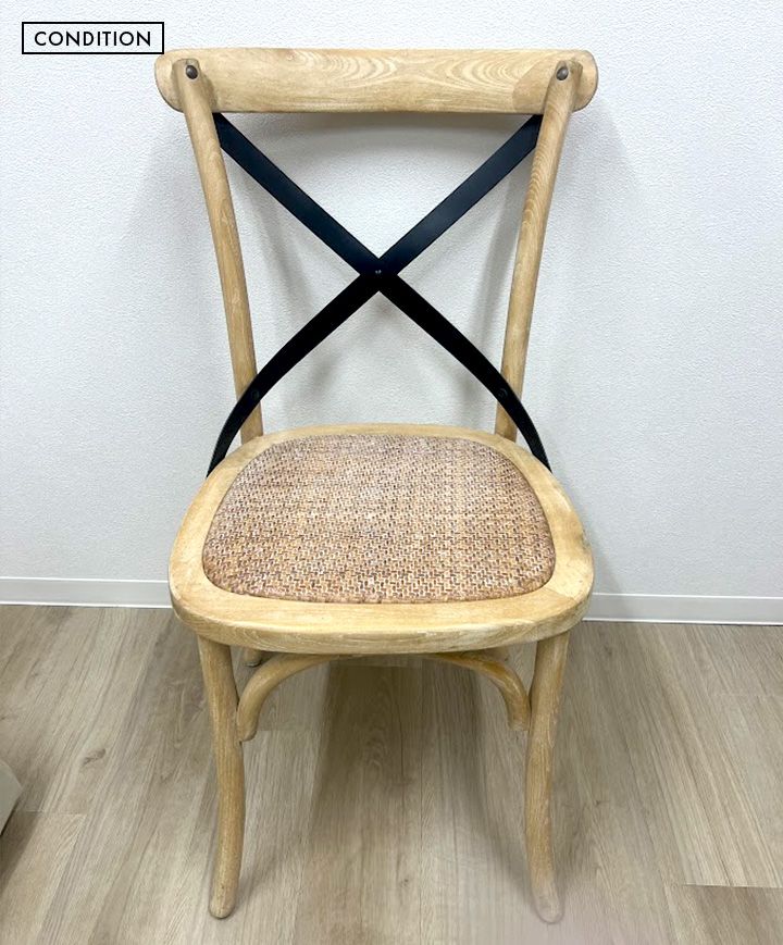 モデルルーム展示品 ダイニングチェア チェアー ラタン ウッド メタル ヴィンテージ風 1脚販売