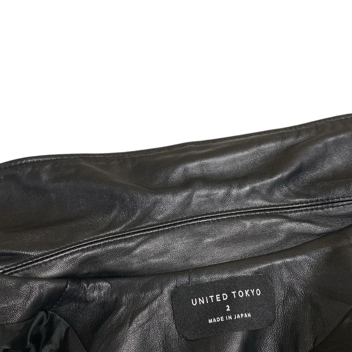 UNITED TOKYO ユナイテッド トウキョウ ライダースジャケット サイズ2 M レディース - 黒 長袖 ラムレザー ジップアップ 春 秋 SIROKUMA-CORPORATION_COM