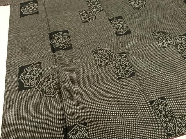 平和屋着物○本場大島紬 白大島 鏡裏花文 正絹 逸品 CAAS9225th