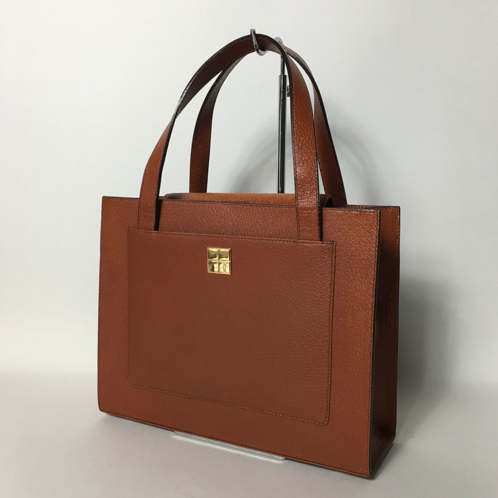 2506-5｜美品｜イヴサンローラン ハンドバッグ ブラウン YSLロゴ金具