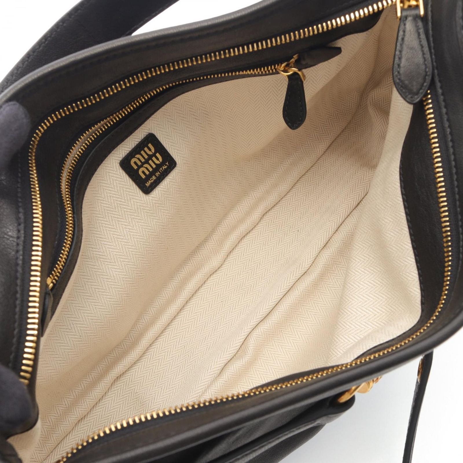 ミュウ ミュウ Miu Miu ショルダーバッグ アバンチュール NAPPA AVIATOR 5BC1812BBLF0002 ブラック レザー ハンドバッグ レディース DECORATOM_COM_BR