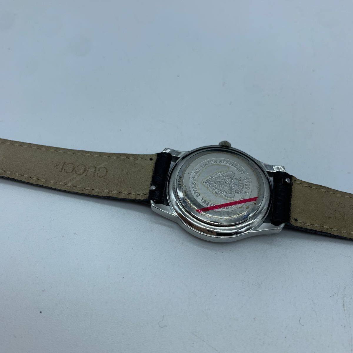 【美品】GUCCI 5500L ブラック文字盤 シルバーベルト GUCCI グッチ レディース腕時計 Gクラス 5500L シルバー x