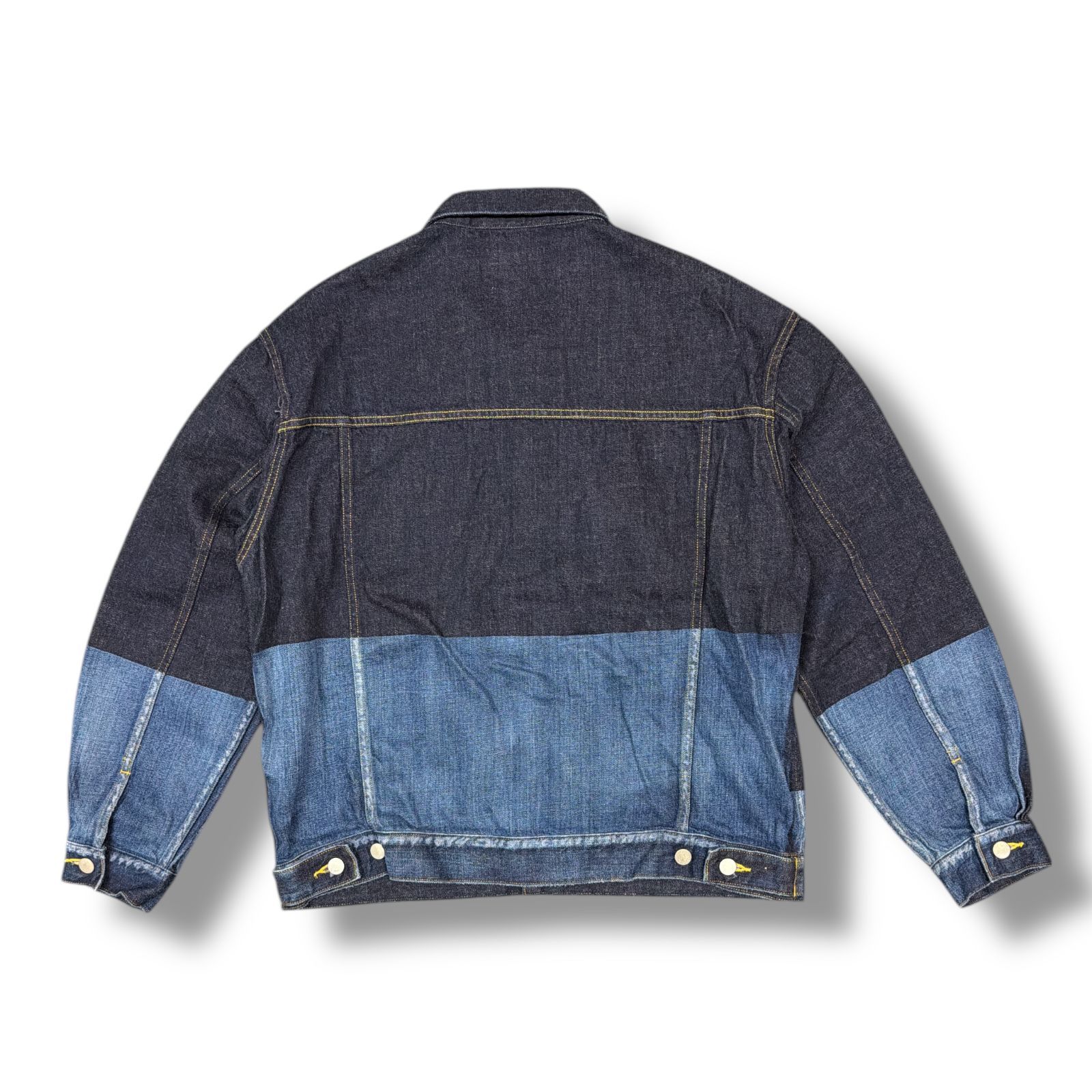 Yoke Processed Laser Denim TruckerJacket Western Yoke Aztec