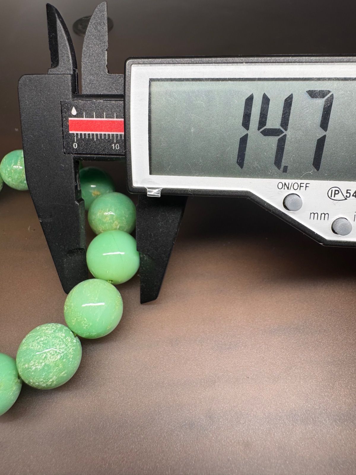 SSS大粒14.7㎜クリソプレーズ 腕周り18㎝