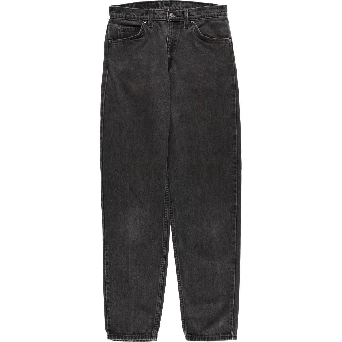 古着 90年代 リーバイス Levi s 550 RELAXED FIT TAPERED LEG オレンジタブ ブラックデニム テーパードデニムパンツ|eaa587994