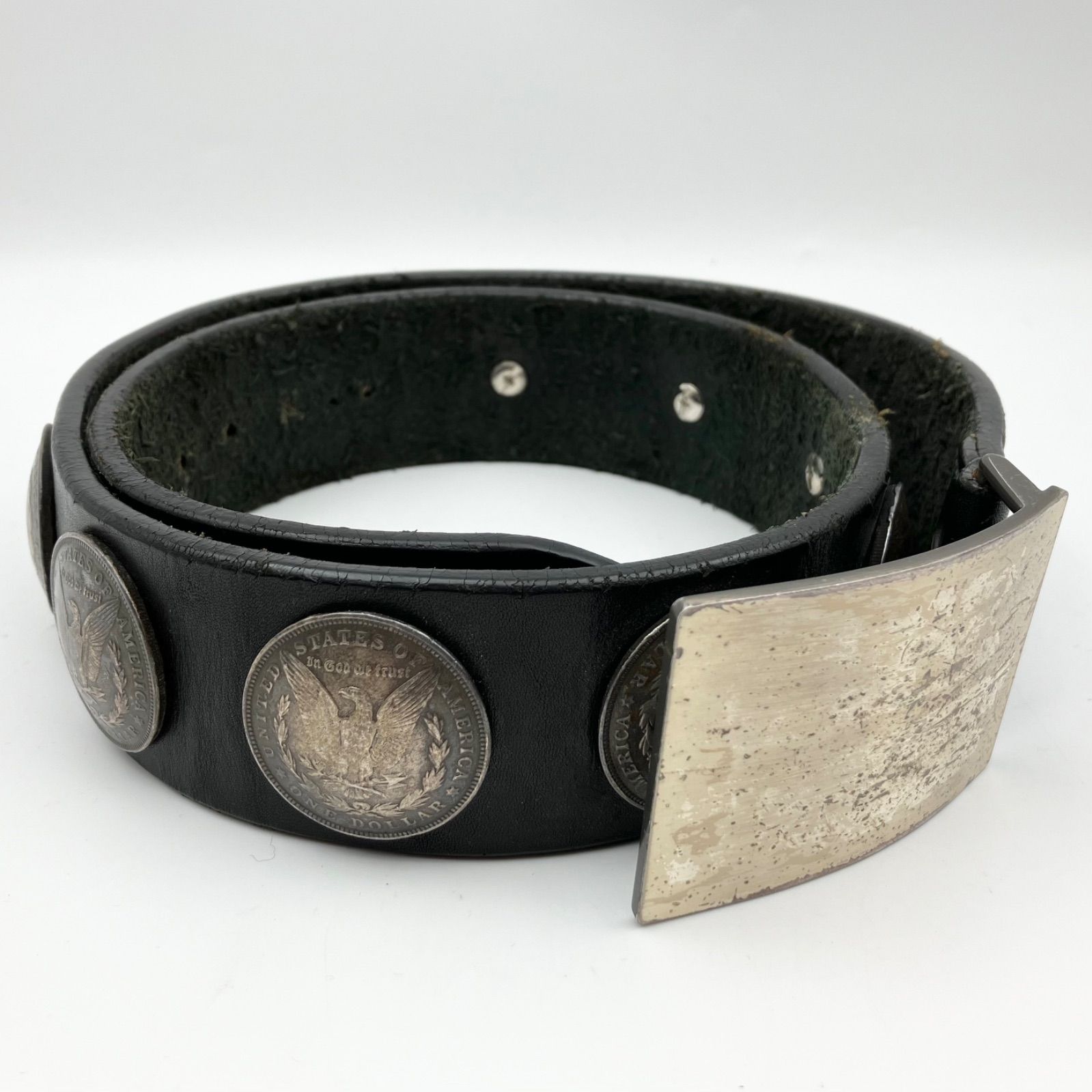 SKULL スカル モルガン コンチョ レザー ベルト 本革 リアル