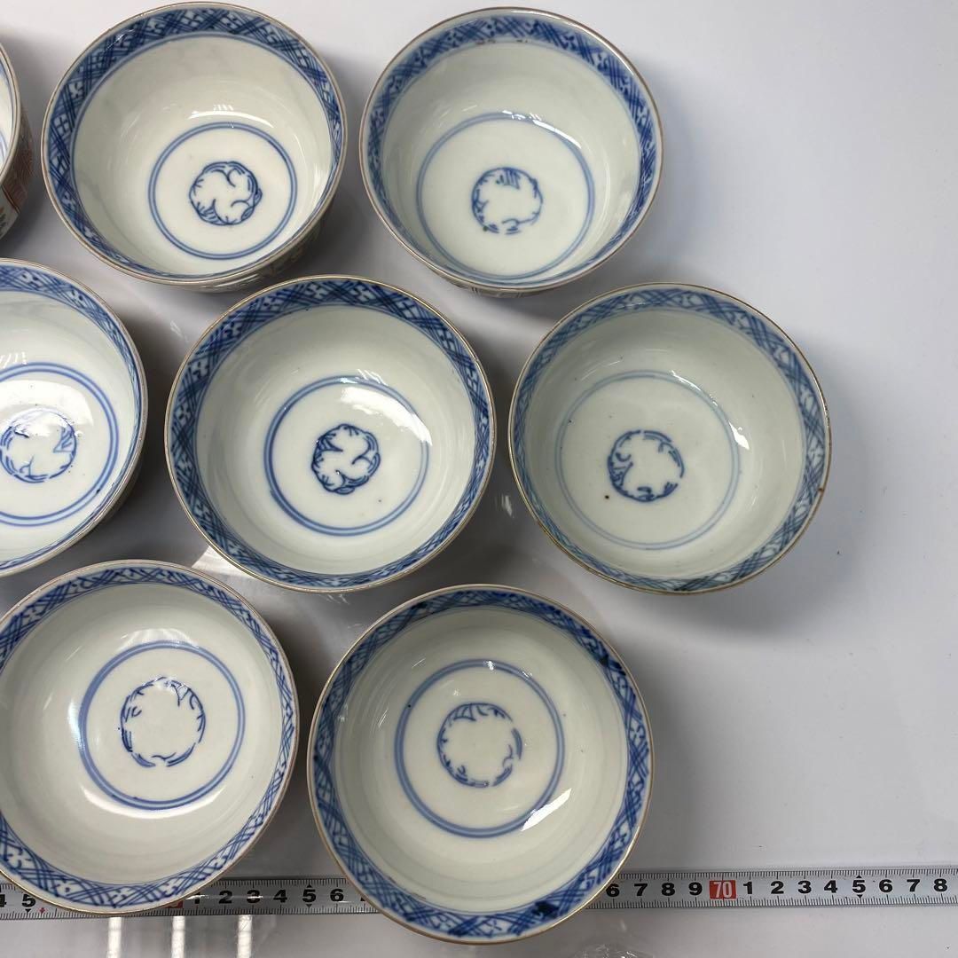 古伊万里 染錦 蓋茶碗10客 直径10.8cm 東H6-0531①タカチ - メルカリ