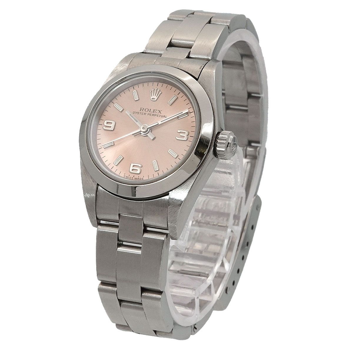 ロレックス ROLEX オイスターパーペチュアル 76080 F番 レディース 腕時計 ピンク オートマ 自動巻き Oyster Perpetual 90293823
