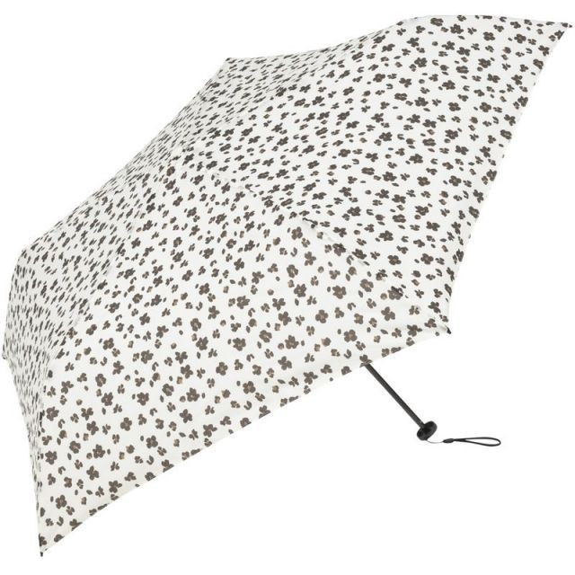 ビコーズ スーパーライト レオパード ミニ ホワイト 白色 レオパード ヒョウ柄 軽量 約90g 軽い 丈夫傘 レディース 折傘 折りたたみ傘 雨傘 手開きタイプ