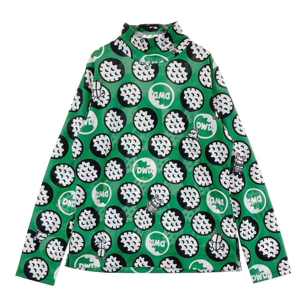サイズ 4 DANCE WITH DRAGON ダンスウィズドラゴン ハイネック 長袖Tシャツ チビドラ 総柄 グリーン系 240101435844 ゴルフウェア レディース ストスト