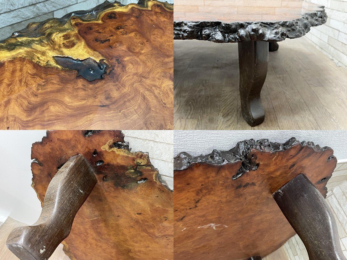 ✴︎花梨テーブル✴︎ちゃぶ台 花梨 テーブル 机 天然木 座卓 輪切り ちゃぶ台 ローテーブル